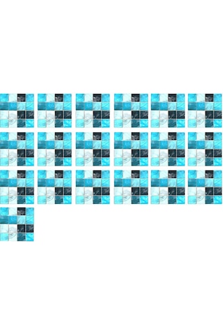 Vkemall 19 Adet/set Suya Ve Yağa Dayanıklı Otomatik Yapışkan Mozaik Duvar Stickerları - Mutfak, Banyo, Duvar Dekoru Renkli Pvc Dıy Yapistirici Mosaik