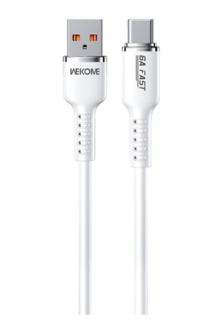 Wk Wdc-09a 6a Usb Usb-c / Tip-c Silikon Veri Kablosu, Uzunluğu: 1.2m Beyaz