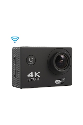F60 2.0 İnç Ekran 170 Derece Geniş Açılı Wifi Sport Action Camera Kamera Kamerası, Su Geçirmez Konut Kılıfı, Destek 64gb Mikro Sd Kartı Siyah