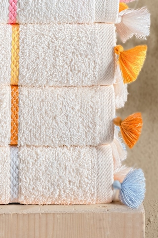6 Lı Premium, Bohem, Renkli, Püsküllü Ve Çizgili Havlu Seti Mutfak & El Yüz 30x50 Cm Çok Renkli
