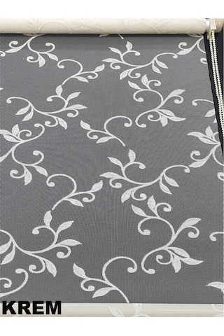 Asyhome Kahve-Krem Sarmaşık Desen Çift Mek. Tül Stor Zebra Perde