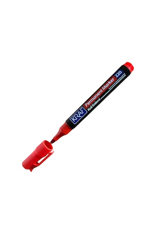 Kraf Permanent Markör Yuvarlak Uc 220 Kırmızı Koli Kalemi Çok Renkli