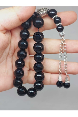 Oniks Onix Taşı Parlak 17lik Efe Tesbih 12mm 51532