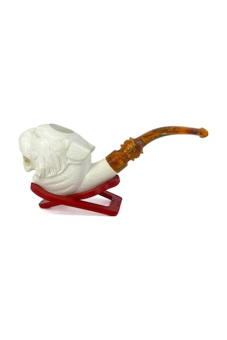 Lületaşı Pipo Doğal Lületaşı El Yapımı Özel Kutulu - Aslan Gravür İşleme