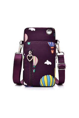 Maiyame Su Şişme Çapraz Çanta - Kulaklık Delikli, Çıkarılabilir Kayışlı, Çok Fonksiyonlu Bordo