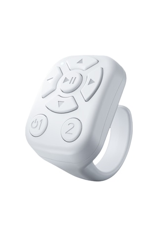 Tenfowee J6 Akıllı Bluetooth Yüzük Kumanda: Fotoğraf Çekimi, E-kitap Sayfa Değiştirme, Müzik Kontrolü - Beyaz