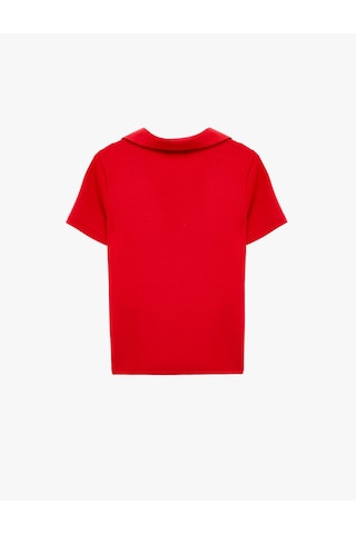 Koton Regular Fit Kısa Kollu Kesik Polo Yaka Tişört Kırmızı 6sak50190ek Kırmızı