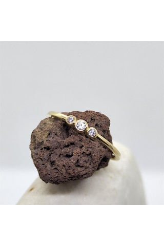 Tria Pırlanta Modern Evlilik Teklifi-Minimal Tasarım Hediye-14 Ay 552950079