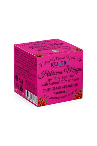 Hibiscus Magic Doğal İçerikli Çok Amaçlı Allık, Ruj, Göz Farı Makyaj Beraberinde Çok Değerli Besleyici Cilt Bakımı