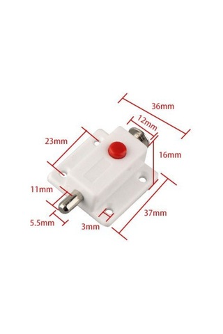 Adet Kapı Sürgülü Kilidi, 2 İnç Plastik Sürgülü Mandallı Anahtarsız Kilit, Düğmeli Beyaz