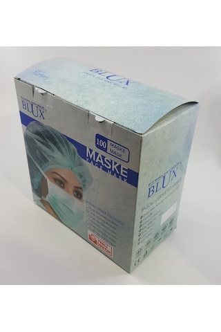 Blux Medikal Bağcıklı Maske 3 Katlı Telli Bağlama İpli K-349 100 Adet