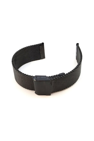 Hasır Kol Saat Kordonu Siyah Kalın Çelik 24 Mm Ø2,45