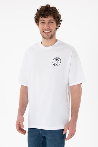 U.S. Polo Assn. Erkek Oversize Fit Bisiklet Yaka Beyaz Tişört 50305904-VR013