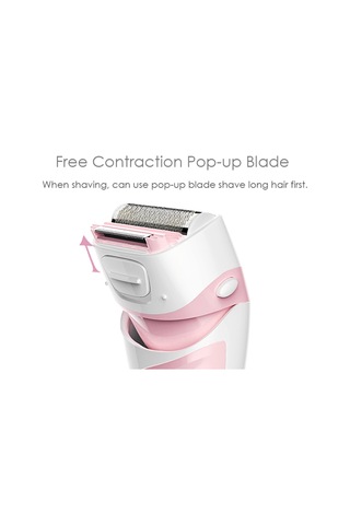 Moveevo Elektrikli Epilatör İnce Bıçaklı Ağ 2'si 1 Arada Tıraş Bıçağıyla, Sökülüp Yıkanabilir, Pembe