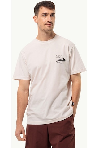 Jack Wolfskin Discover T M Erkek T-shirt-28373-krem Krem