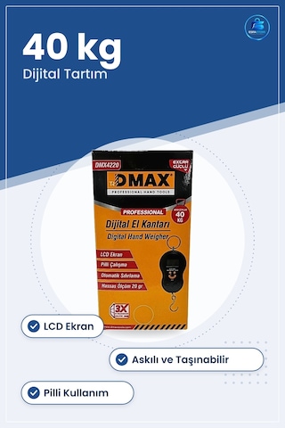 Dijital El Kantarı Elektronik 40 Kg Kapasiteli Lcd Ekran Pilli Ta