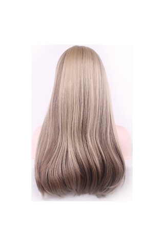 Qi Perçemli Açık Sarı Uzun Düz Kadın Peruk