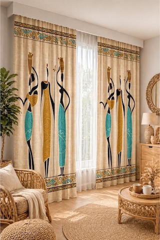 2 Adet 140x260 Cm Ölçüsünde Şık Dekoratif Fon Perde Koleksiyon Mavi