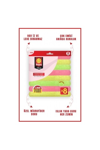 Happy Clean Mikrofiber Havlu Bez 2 x 8'li