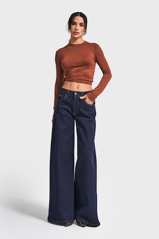 Itsbasic Kadın İndigo Renk 7w5-50 Süper Palazzo Fit Esnek Elastan Kumaş Denim Jean