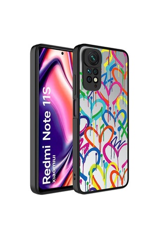 Xiaomi Redmi Note 11s Global Kılıf Aynalı Desenli Kamera Korumalı Parlak Zore Mirror Kapak Kalp