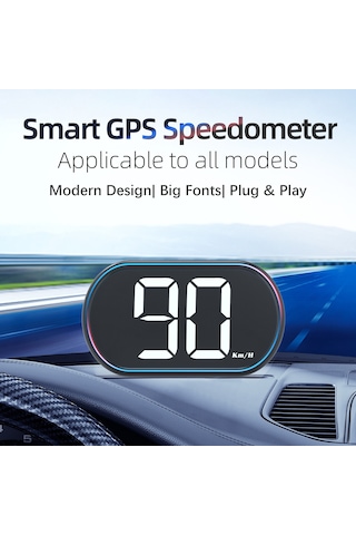 Wezone 3 İnç Gps Yükseklik Gösterici, Beyaz Metin Mph, Büyük Ekran Hd, Hız Doğruluğu, Plug & Play