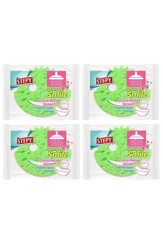 Stepy Sponge Smile Çocuk Banyo Süngeri X 4 Paket