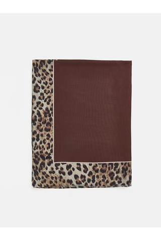 Lc Waikiki Kahverengi Leopar Desenli Kadın Şal