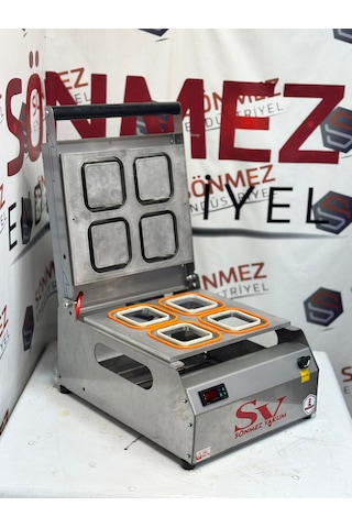 Sönmez Vakum 110 110 Kare Tatlı Tabağı Kapatma Makinesi