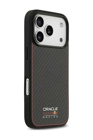 Apple Uyumlu iPhone 17 Pro Kılıf Redbull Lisanslı M-safe Şarj Özellikli Karbon Fiber Kevlar Kapak Siyah