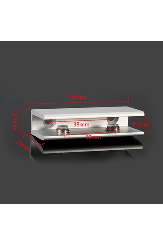 Sones 10 Adet Çift Delikli Alüminyum Alaşımlı Cam Sabitleme Klipsi, L, 8mm