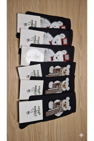 Kadın Pamuk Çorap Kışlık 36-40 Numara Asorti 6'lı Paket Set 5