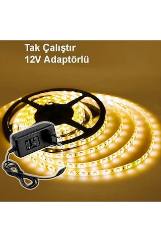 Tak Çalıştır Mutfak Dolabı Ledi Şerit Led 5 Metre Günışığı