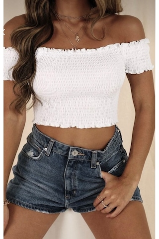Beyaz Gipeli Crop Beyaz