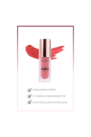 Note Cosmetique Liquid Blush Nemlendirici Etkili Likit Allık - 20 Coral