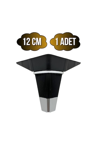 İrem Siyah Krom 12cm Plastik Ayak Mobilya Masa Ve Dolap Ayağı Siyah Krom 12cm 1 Adet Siyah