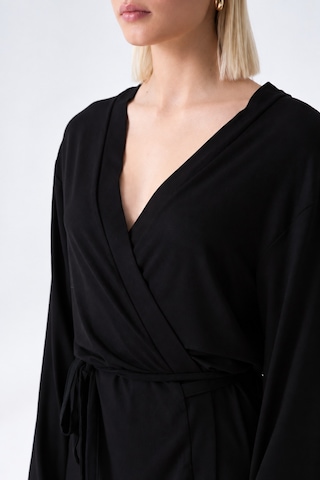 Cloudymood Kadın Siyah Kuşaklı Ultra Soft Kimono Siyah - 924380525 Siyah