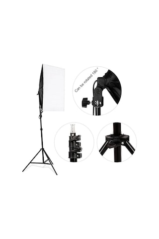 Fototek 50 x 70 CM Tek Duylu Sürekli Işık Softbox + 2 M Işık Ayağı