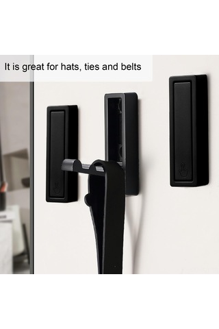 Youmex Katlanabilir Duvar Kancaları, Manyetik Açılışlı, Ceket, Havlu, Sırt Çantası Asma İçin, Mat Siyah, 4 Adet