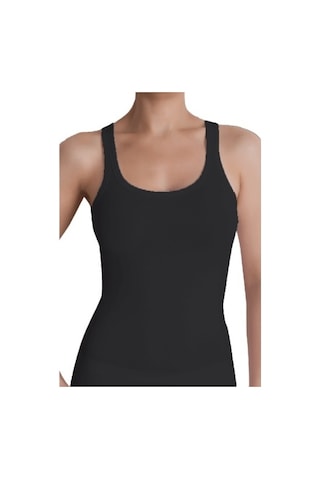The Don Organic Blended Bayan Singlet - Ince Kenarlı Atlet Siyah
