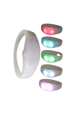 Led Işıklı Pilli Bileklik Müziğe Ve Sese Duyarlı Rgb Parti Bilekliği