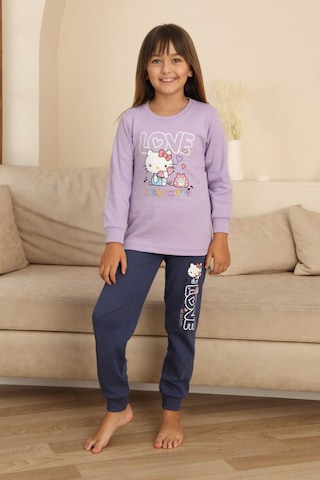Miniğimin Cicileri Hll Kty Love Baskılı Kız Çocuk Pijama Tak... Lila