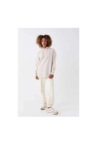 LC Waikiki Xsıdebej Düz Oversize Kadın Kalın Hoodie Beıge