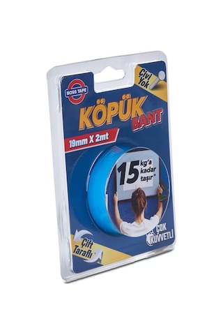 Boss Tape 2985 Çift Taraflı Köpük Bant 19mmx2m Çok Kuvvetli 15kg