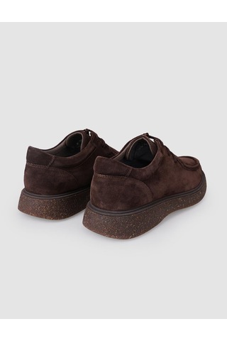 Cabani %100 Hakiki Deri Kahverengi Süet Bağcıklı Erkek Günlük Ayakkabı Kahverengi