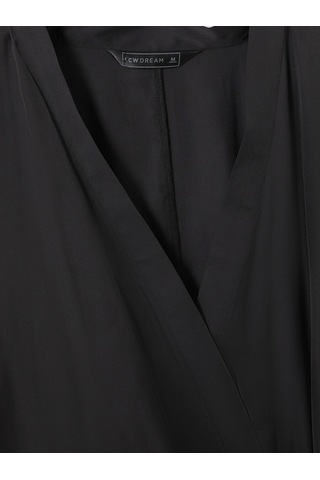 Lcw Dream Siyah Kuşaklı Oversize Kadın Sabahlık