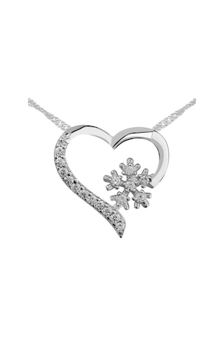 Gümüş Kar Tanesi Kalp Kadın Kolye (77920484)