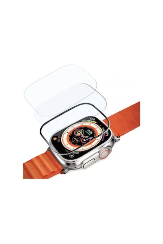 Watch Ultra 49mm Uyumlu Mohseven İwatch Seri Safir Akıllı Saat Temperli Cam Ekran Koruyucu Titanyum