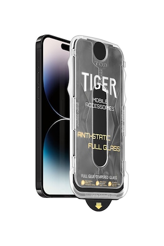 Apple Uyumlu   iPhone 14 Pro - Full Hd Otomatik Cam Ekran Koruyucu Tam Kaplayan Otomatik Hizalamalı Tozönleme