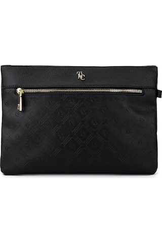 Tamer Tanca Kadın Suni Deri Siyah Clutch Çanta 743 2337 Bn Cnt Sk25-26 Sıyah Mng Siyah